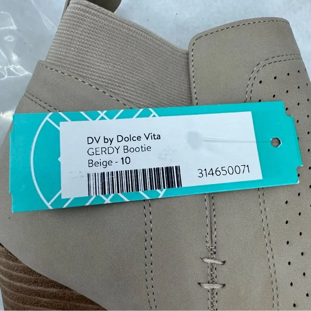 NWT DV by Dolce Vita Gerdy Bootie Beige size 10 Ankle Boot Wedges Stitch Fix